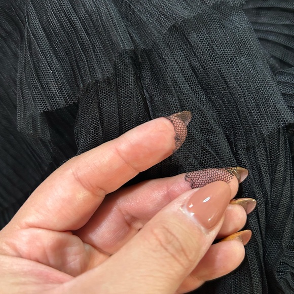 Lulus Radiant Event Black Mesh Tiered Pleated Backless Maxi Dress - Picture 9 of 10